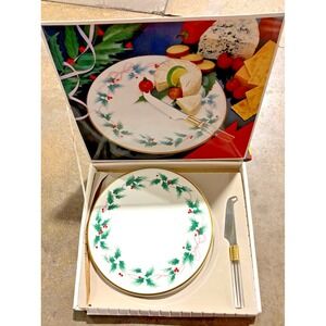 Vintage Mikasa Cheese Plate & Knife Set